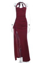 Graceful Garnet Siren Evening Dress – Draped Look