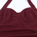 Graceful Garnet Siren Evening Dress – Close Up