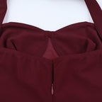 Graceful Garnet Siren Evening Dress – Back View