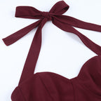 Graceful Garnet Siren Evening Dress – Flow Shot