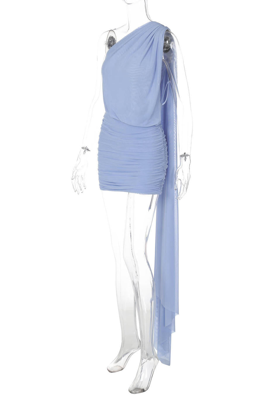 Polished Azure Escape Cocktail Dress – Back View