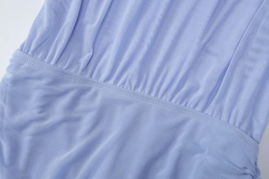 Polished Azure Escape Cocktail Dress – Texture Detail