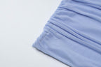 Polished Azure Escape Cocktail Dress – Draped Look