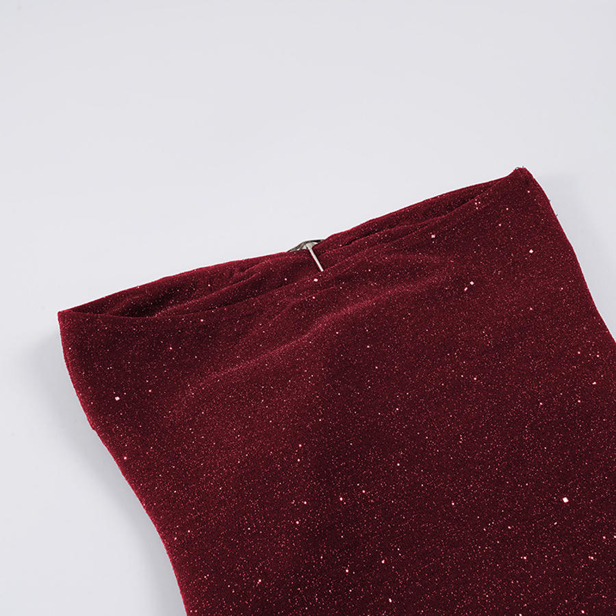 Captivating Garnet Ember Cocktail Dress – Model View