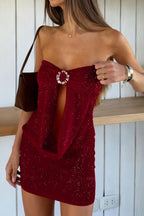 Captivating Garnet Ember Cocktail Dress – Side View