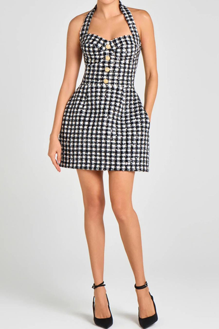 Riviera Tweed Mini – Back View | Women's Maxi Dress