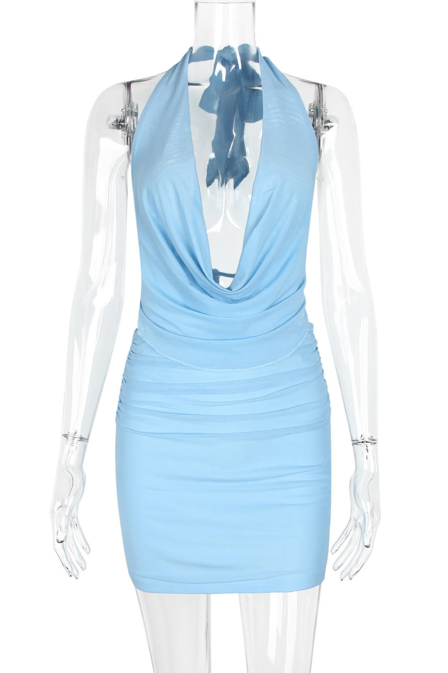 Polished Blue Haze Cocktail Dress – Full Length