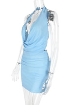 Polished Blue Haze Cocktail Dress – Back View