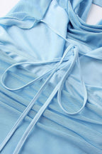 Polished Blue Haze Cocktail Dress – Texture Detail