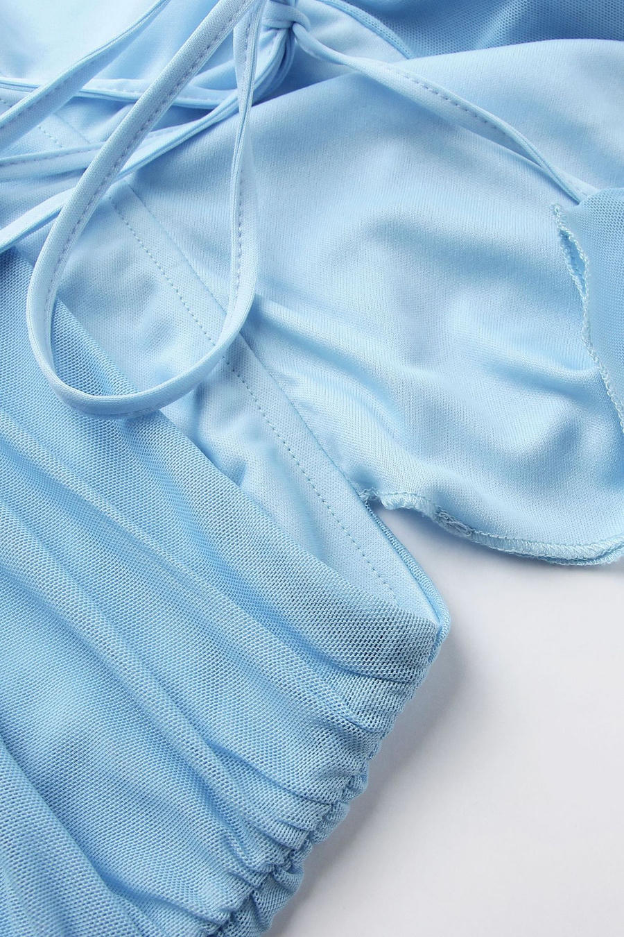 Polished Blue Haze Cocktail Dress – Draped Look