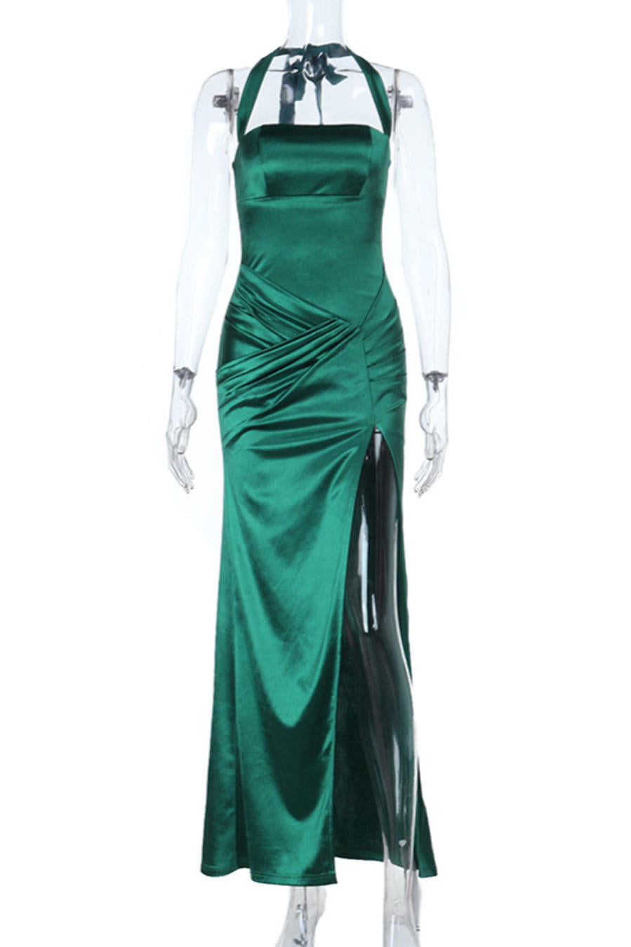 Alluring Noir Stillness Evening Dress – Draped Look