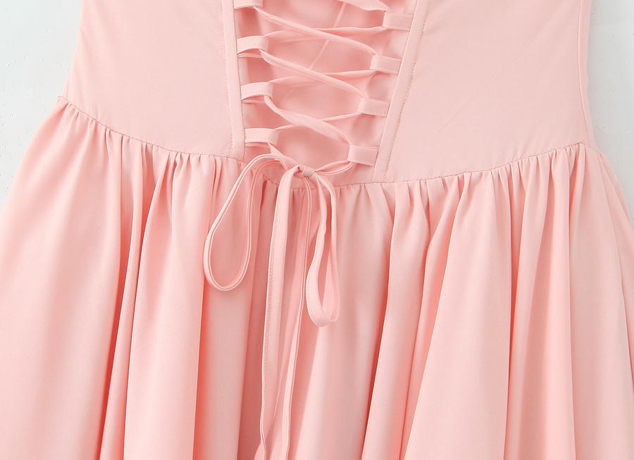 Blush Reverie Dress – Detail View | Women's Maxi Dress