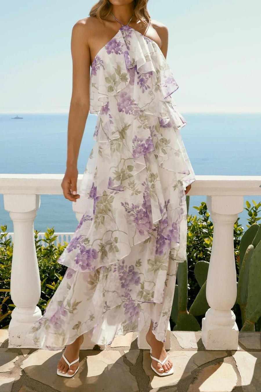 Wisteria Drift Dress – Detail View | Women's Maxi Dress