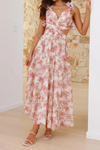 Blue Bloom Dress – Detail View | Women's Maxi Dress