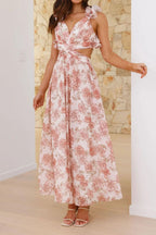 Blue Bloom Dress – Detail View | Women's Maxi Dress