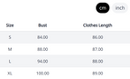 Indigo Denim Flare Maxi – Size Chart