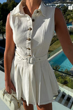 Denim Muse Dress – Detail View | Women's Maxi Dress