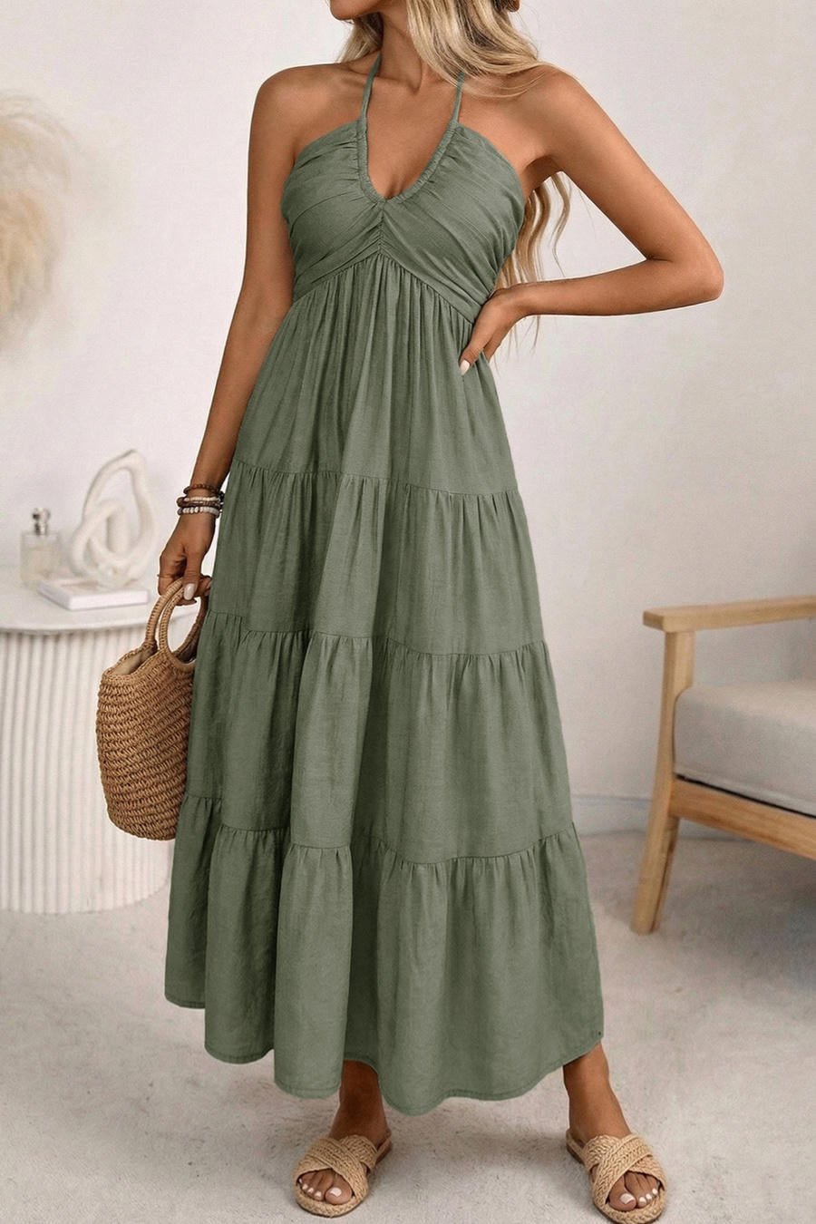 Violet Breeze Dress – Detail View | Women's Maxi Dress