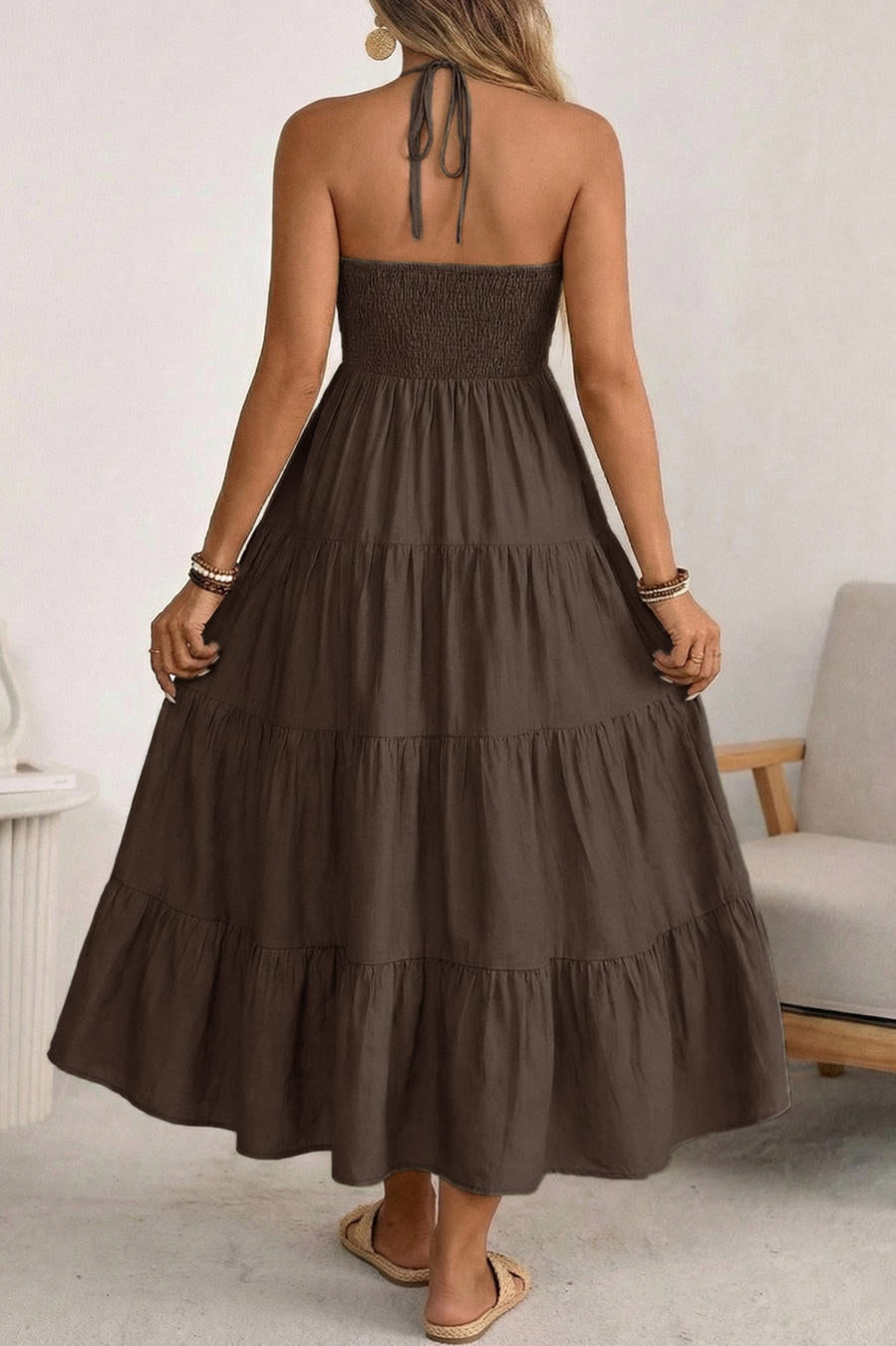 Violet Breeze Dress – Detail View | Women's Maxi Dress