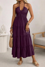 Violet Breeze Dress – Side View | Women's Maxi Dress