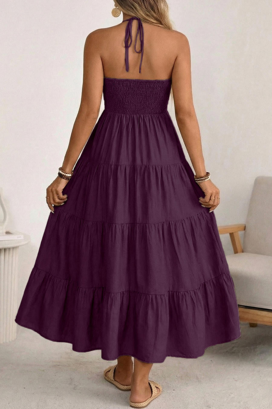 Violet Breeze Dress – Detail View | Women's Maxi Dress