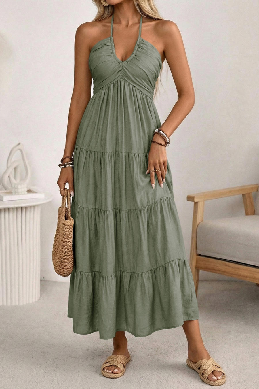 Violet Breeze Dress – Detail View | Women's Maxi Dress