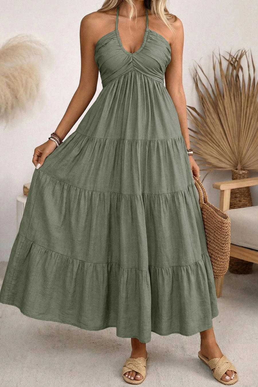 Violet Breeze Dress – Detail View | Women's Maxi Dress