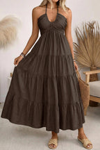 Violet Breeze Dress – Detail View | Women's Maxi Dress