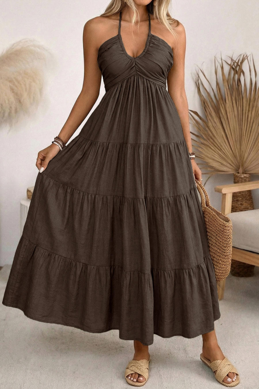 Violet Breeze Dress – Detail View | Women's Maxi Dress