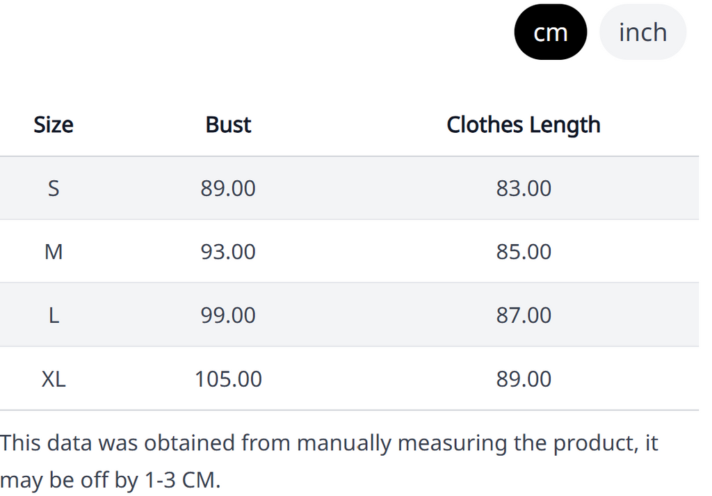 Pearl Lace Reverie Dress – Size Chart
