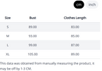 Pearl Lace Reverie Dress – Size Chart