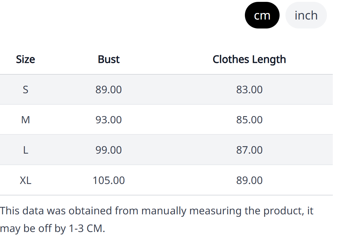 Pearl Lace Reverie Dress – Size Chart