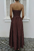 Midnight Polka Dress – Detail View | Women's Maxi Dress