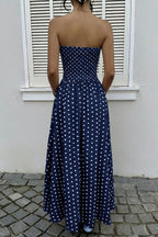 Midnight Polka Dress – Detail View | Women's Maxi Dress