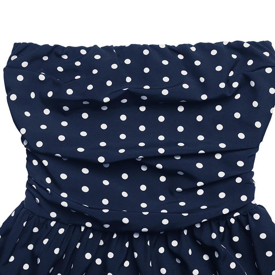 Midnight Polka Dress – Detail View | Women's Maxi Dress