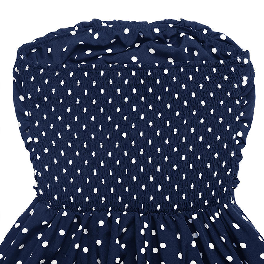 Midnight Polka Dress – Detail View | Women's Maxi Dress