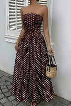 Midnight Polka Dress – Detail View | Women's Maxi Dress