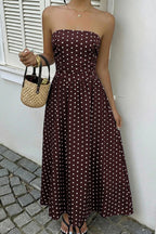 Midnight Polka Dress – Detail View | Women's Maxi Dress