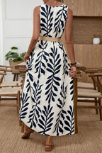 Palm Line Dress – Back View | Women's Maxi Dress