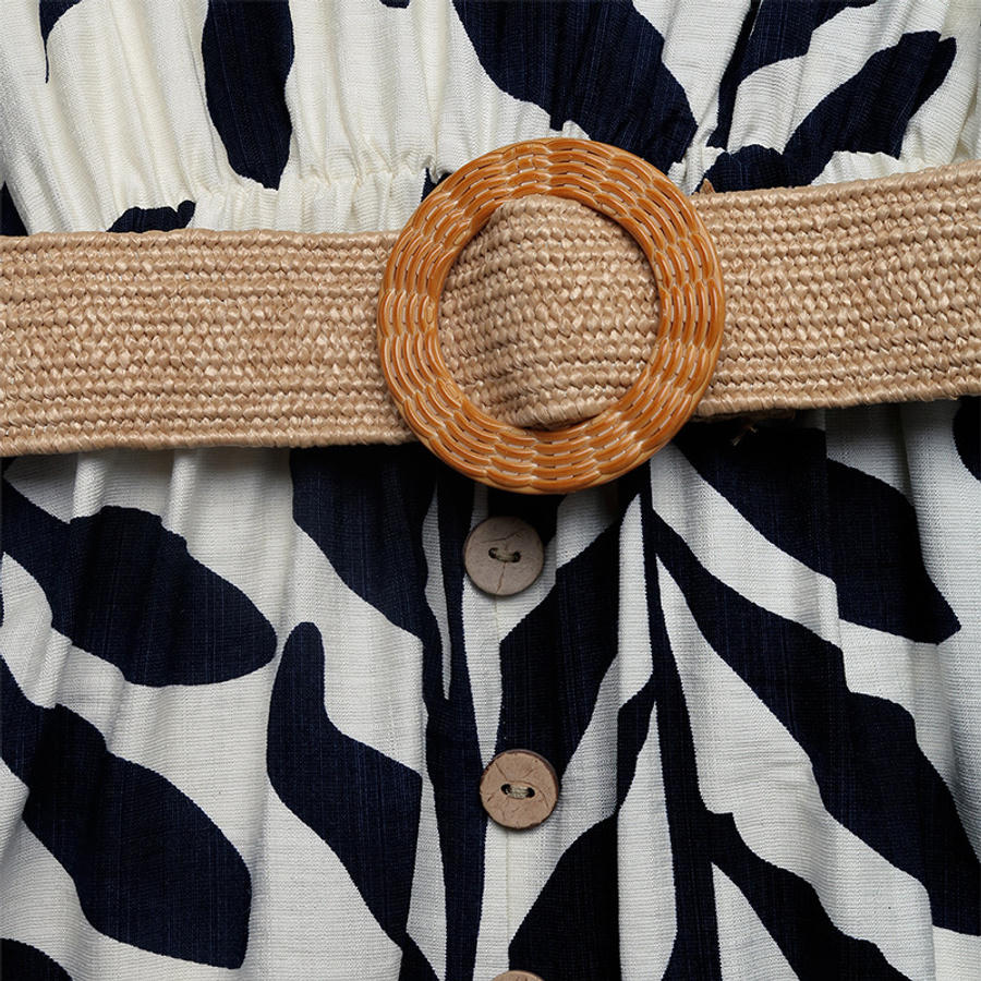 Palm Line Dress – Detail View | Women's Maxi Dress