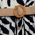 Palm Line Dress – Detail View | Women's Maxi Dress
