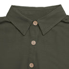 Olive Tier Dress – Detail View | Women's Maxi Dress