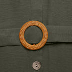 Olive Tier Dress – Detail View | Women's Maxi Dress