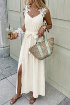 Soft Split Dress – Side View | Women's Maxi Dress