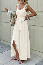 Soft Split Dress – Detail View | Women's Maxi Dress