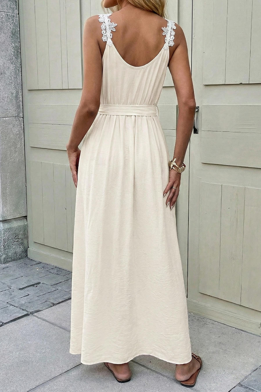 Soft Split Dress – Detail View | Women's Maxi Dress