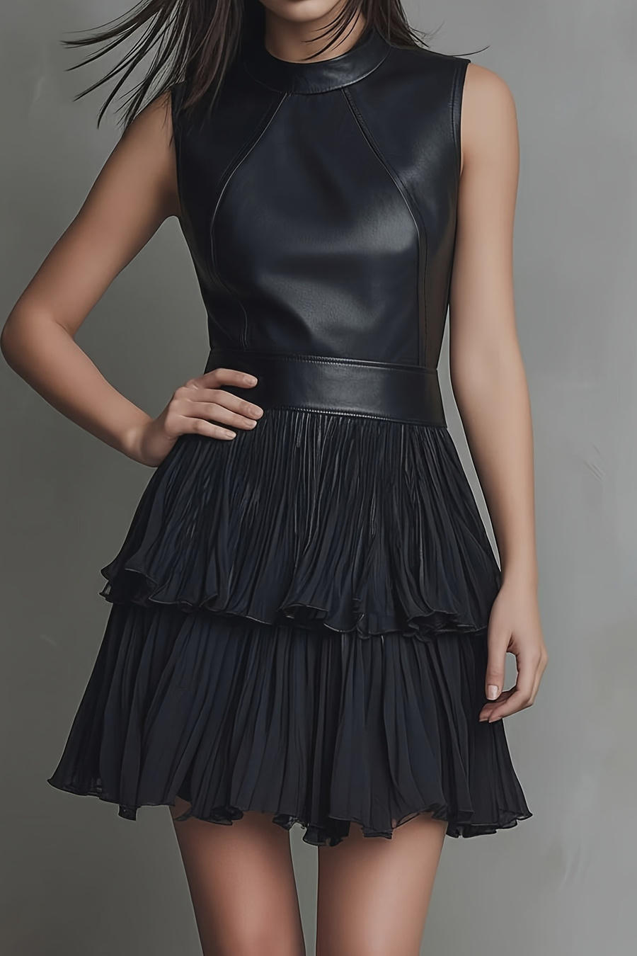 Noir Layer Mini – Side View | Women's Maxi Dress