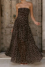 Cocoa Sheer Flow – Side View | Women's Maxi Dress
