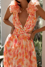 Petal Cut Dress – Detail View | Women's Maxi Dress