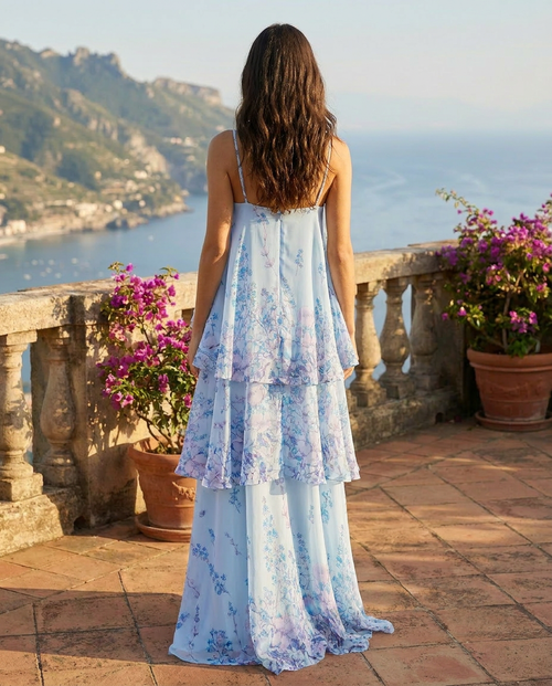 Bluebell Drift Maxi – Side View | Women's Maxi Dress